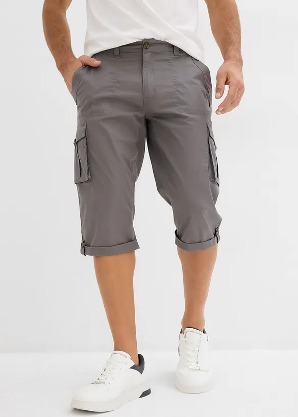 Long-Bermuda in Regular Fit in grau von vorne - bonprix