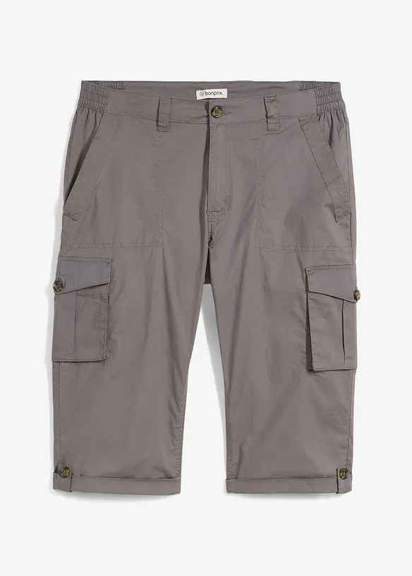 Long-Bermuda in Regular Fit in grau von vorne - bonprix