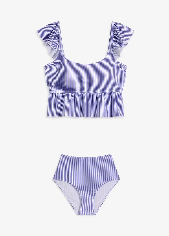 Tankini mit Volant (2-tlg.Set) in weiß von vorne - bonprix