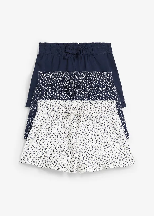 Jersey-Shorts aus reiner Bio-Baumwolle (3er Pack) in blau von vorne - bonprix