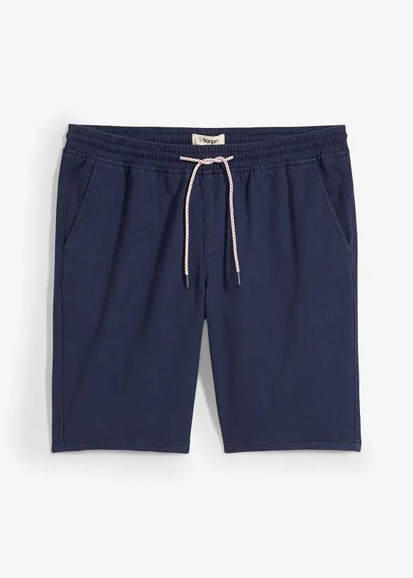 Schlupf-Bermuda aus reiner Baumwolle in Regular Fit in blau von vorne - bonprix