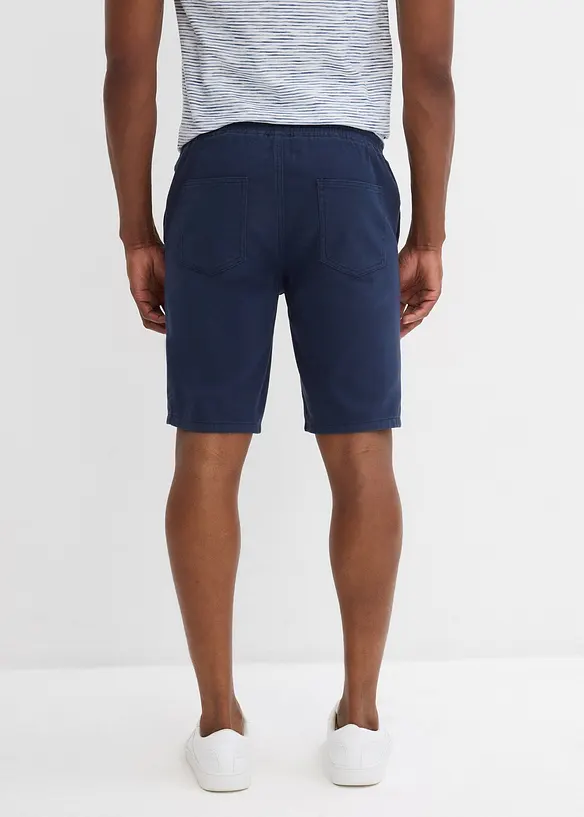 Schlupf-Bermuda aus reiner Baumwolle in Regular Fit in blau von hinten - bonprix