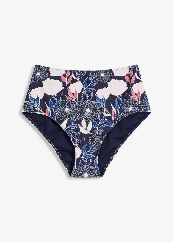 Highwaist-Bikinihose in blau von vorne - bonprix