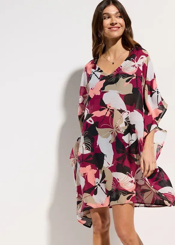 Oversized Strandtunika in lila von vorne (Totalaufnahme) - bonprix