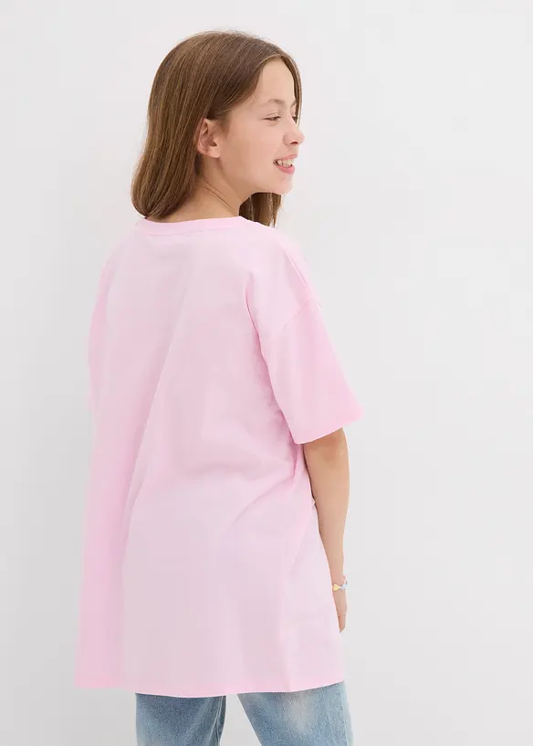 Disney Stitch Oversize-Shirt in rosa von hinten (im Anschnitt) - Lilo & Stitch