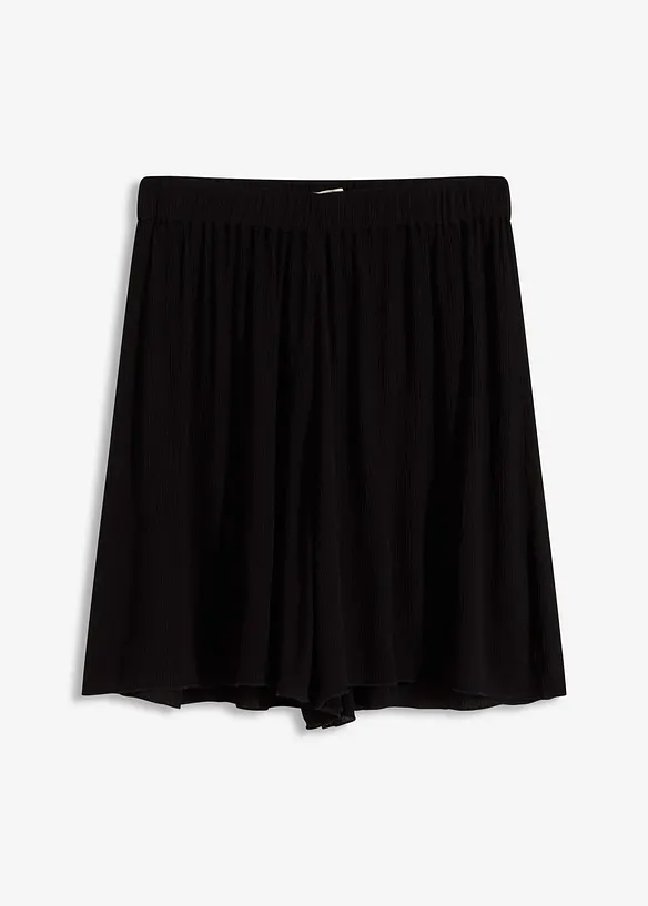 Strandshorts aus fließender Viskose in schwarz von vorne - bonprix