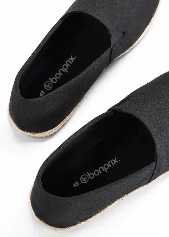Espadrilles aus Baumwoll-Canvas in schwarz - bonprix