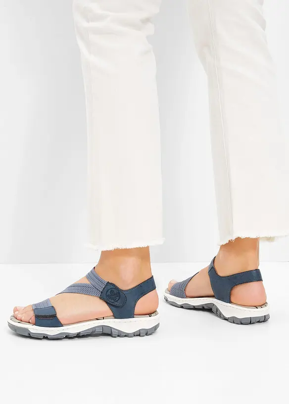 Rieker Komfort-Trekkingsandalen mit elastischen Riemen in blau - Rieker