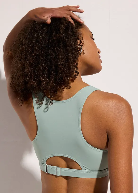 Bustier-Bikinioberteil in grau von hinten (im Anschnitt) - bonprix