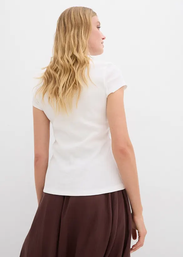 T-Shirt aus reiner Bio-Baumwolle in weiß von hinten (im Anschnitt) - bonprix
