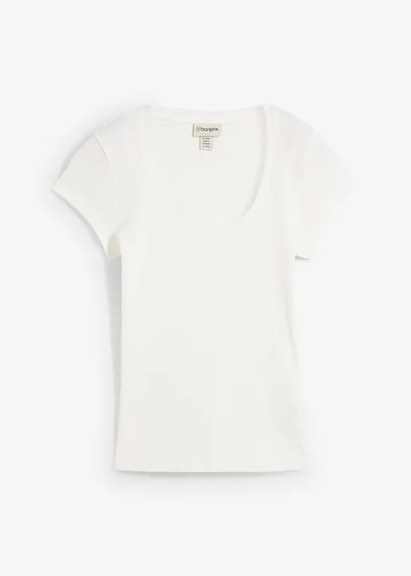 T-Shirt aus reiner Bio-Baumwolle in weiß von vorne - bonprix