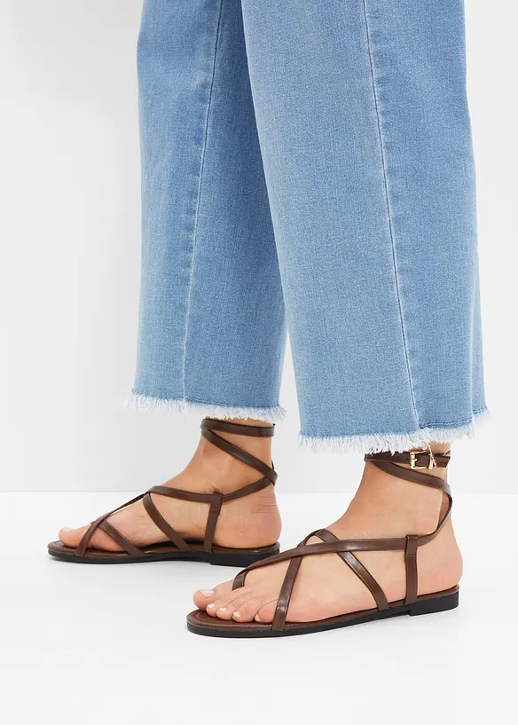 Riemchensandalen in braun - bonprix