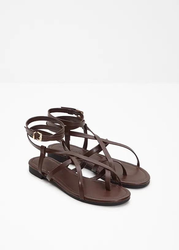 Riemchensandalen in braun - bonprix