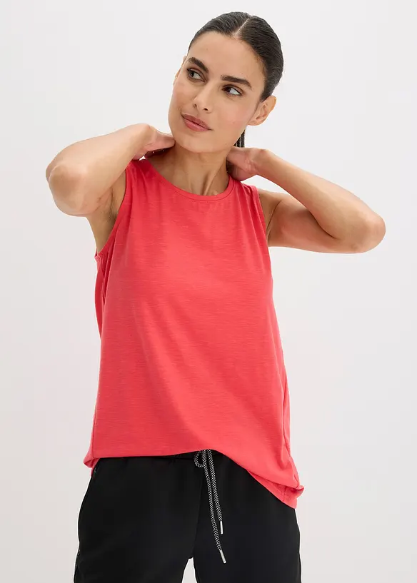 Leichtes Sport-Top (2er Pack), schnelltrocknend in schwarz von vorne (im Anschnitt) - bonprix