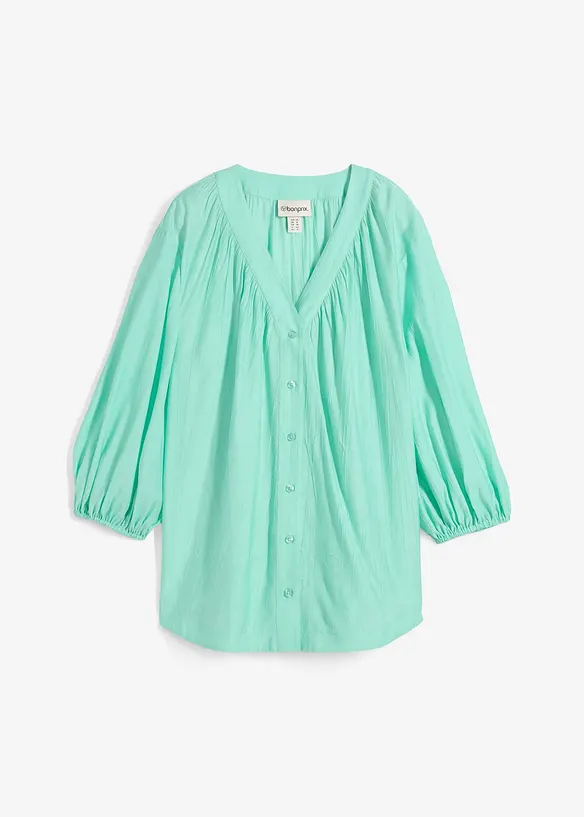 Oversize-Bluse aus softem Viskose-Mix in grün von vorne - bonprix