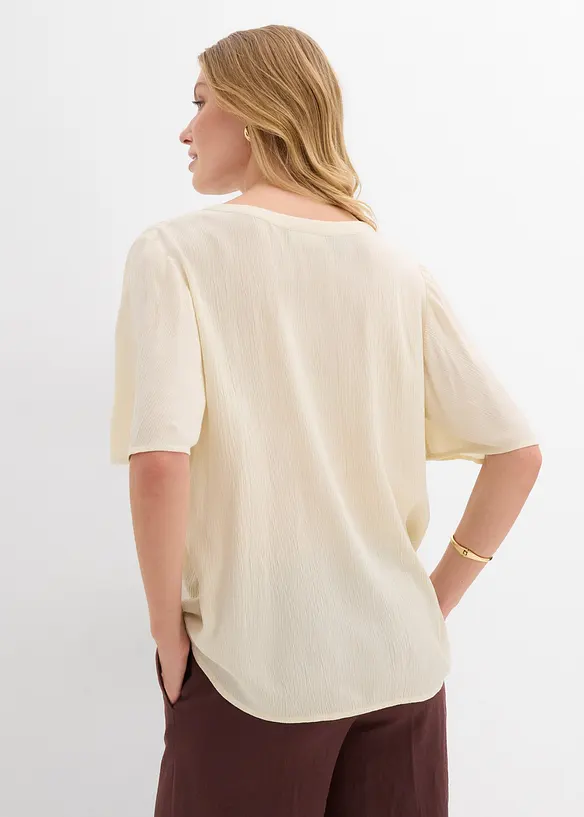 Tunikabluse aus fließender Viskose in beige von hinten (im Anschnitt) - bonprix Tunikabluse aus fließender Viskose in beige von hinten (im Anschnitt) - bonprix