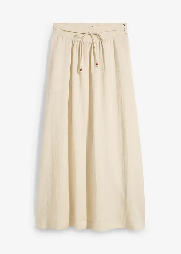 Maxirock aus fließendem Viskose-Mix in beige von vorne - bonprix Maxirock aus fließendem Viskose-Mix in beige von vorne - bonprix
