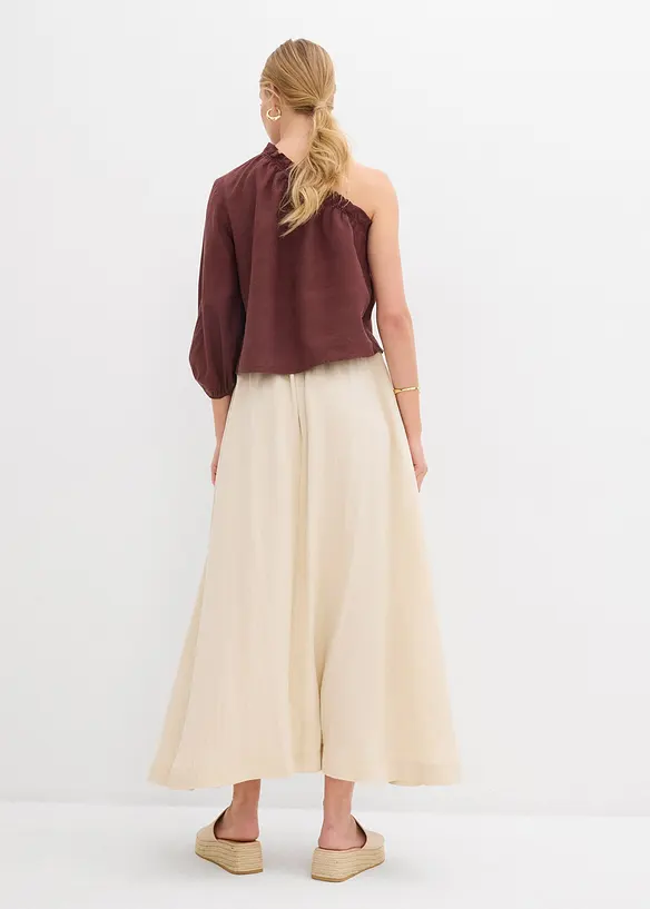 Maxirock aus fließendem Viskose-Mix in beige von hinten - bonprix Maxirock aus fließendem Viskose-Mix in beige von hinten - bonprix