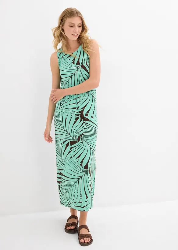 Jerseykleid aus fließendem Viskose-Mix in braun von vorne (Totalaufnahme) - bonprix Jerseykleid aus fließendem Viskose-Mix in braun von vorne (Totalaufnahme) - bonprix