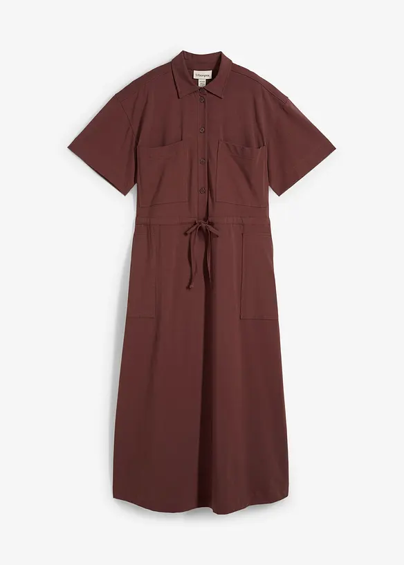 Jerseykleid aus Baumwoll-Stretch in braun von vorne - bonprix Jerseykleid aus Baumwoll-Stretch in braun von vorne - bonprix