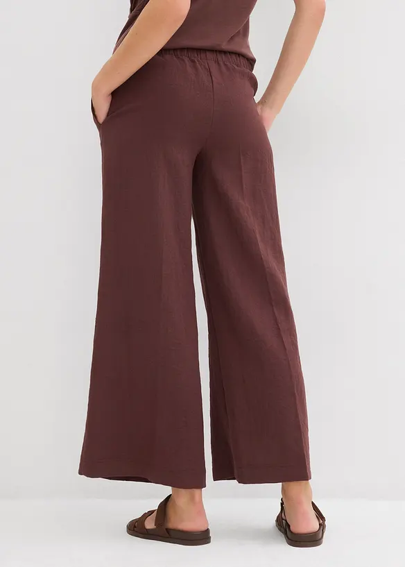 Culotte aus fließendem Viskose-Mix in braun von hinten - bonprix