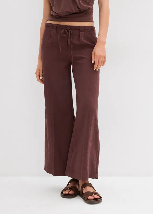 Culotte aus fließendem Viskose-Mix in braun von vorne - bonprix