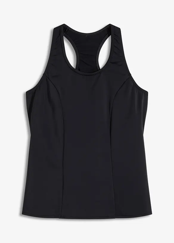 Schnelltrocknendes Tankini Oberteil in schwarz von vorne - bonprix