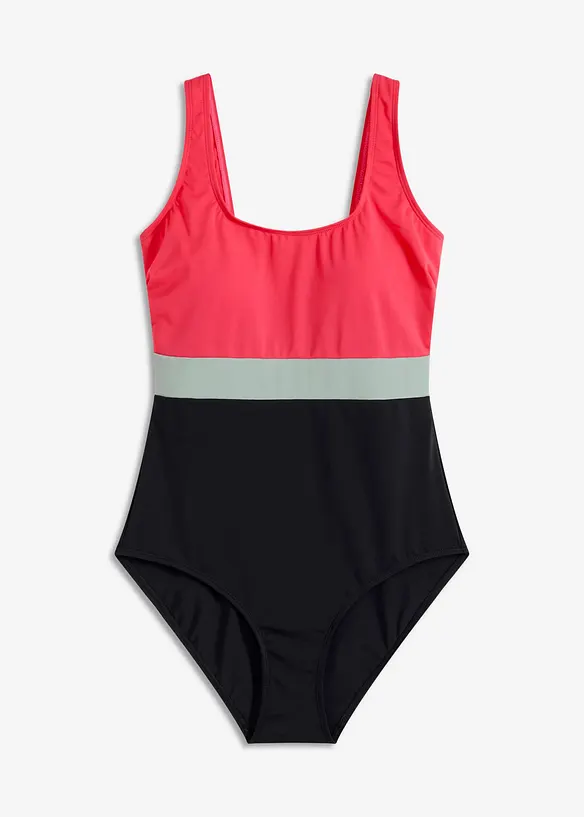 Badeanzug in pink von vorne - bonprix