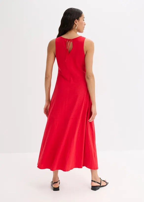 Trägerkleid aus reiner Bio-Baumwolle in rot von hinten (Totalaufnahme) - bonprix