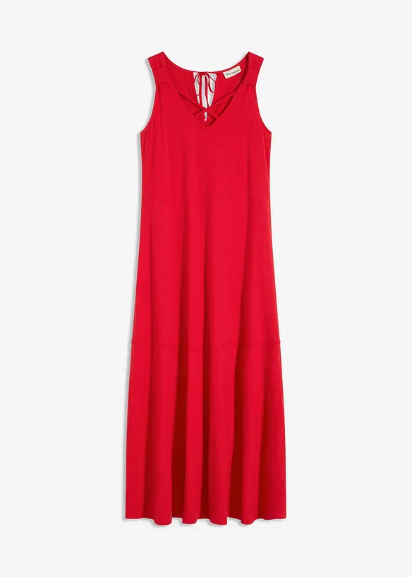 Trägerkleid aus reiner Bio-Baumwolle in rot von vorne - bonprix