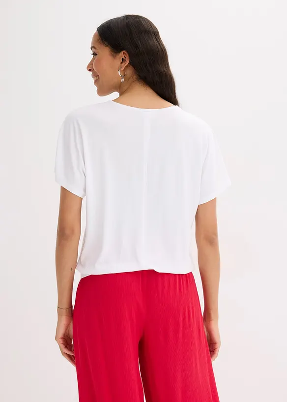 Oversize-Shirt aus softem Viskose-Mix in weiß von hinten (im Anschnitt) - bonprix
