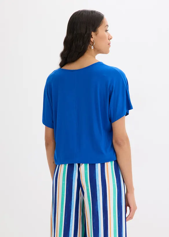 Oversize-Shirt aus softem Viskose-Mix in blau von hinten (im Anschnitt) - bonprix