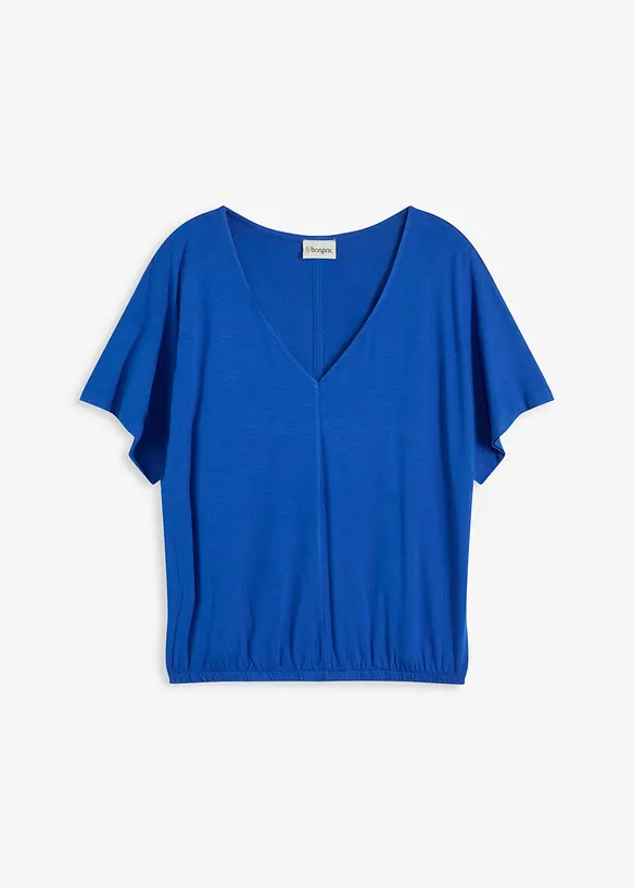 Oversize-Shirt aus softem Viskose-Mix in blau von vorne - bonprix