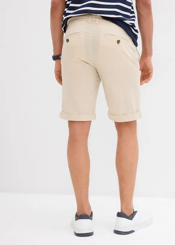 Chino-Bermuda in Regular Fit in beige von hinten - bonprix