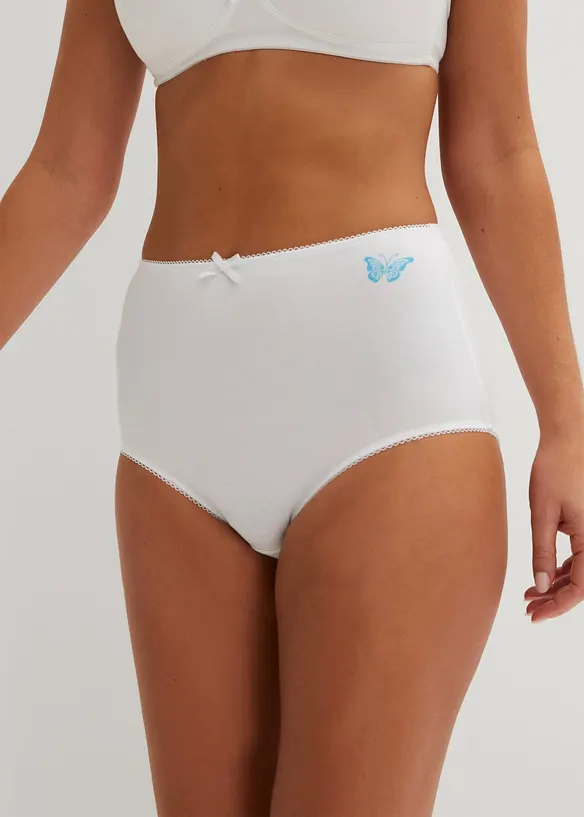 Highwaist Slip  mit Bio-Baumwolle (3er Pack) in schwarz von vorne - bonprix