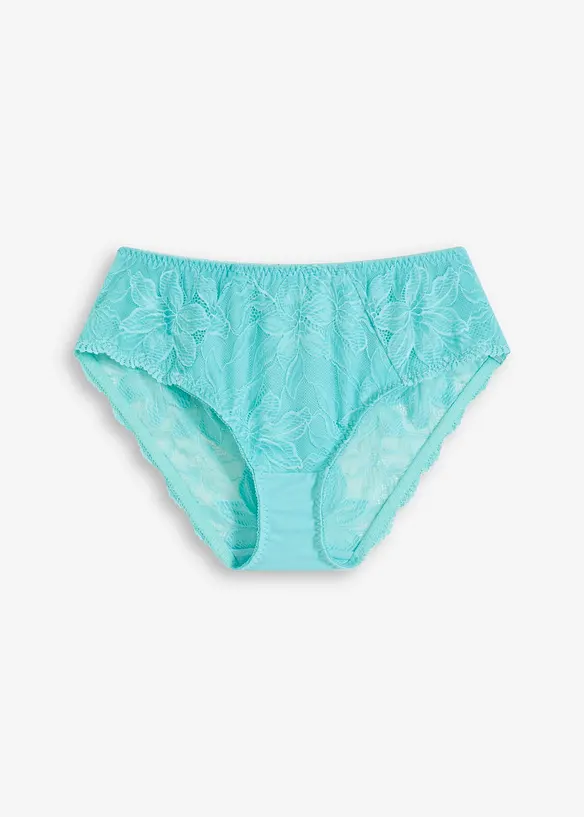 Maxislip mit zarter Spitze in blau von vorne - bonprix