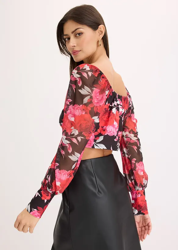 Cropped Top in schwarz von hinten (im Anschnitt) - bonprix