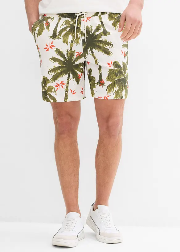 Schlupf-Shorts aus Viskose in weiß von vorne - bonprix