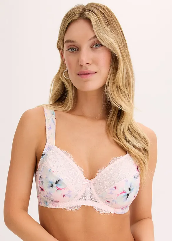 Bügel-BH mit gepolsterten Trägern in rosa von vorne (im Anschnitt) - bonprix