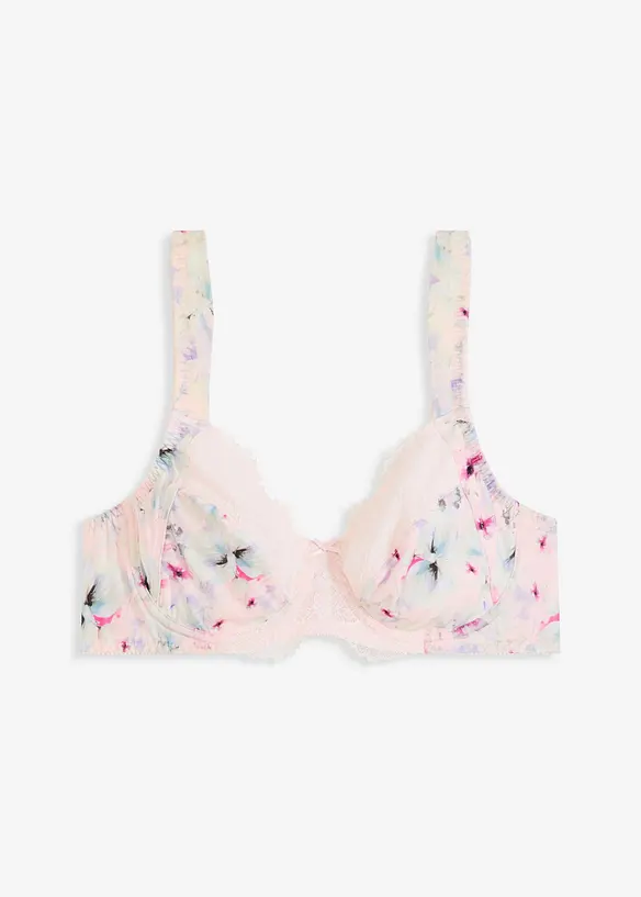 Bügel-BH mit gepolsterten Trägern in rosa von vorne - bonprix
