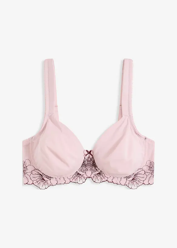 Minimizer-BH mit zarter Stickerei in lila von vorne - bonprix