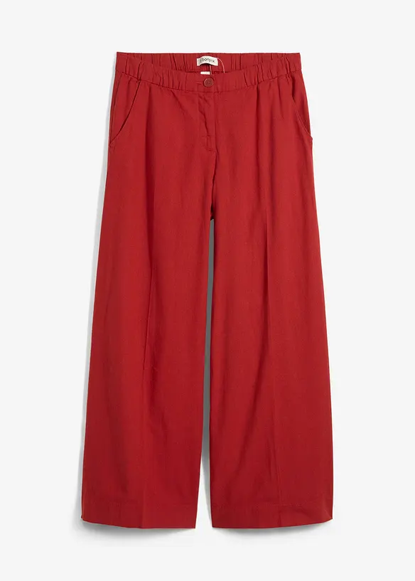 Culotte mit elastischem Bund aus Viskose-Mix in rot von vorne - bonprix Culotte mit elastischem Bund aus Viskose-Mix in rot von vorne - bonprix
