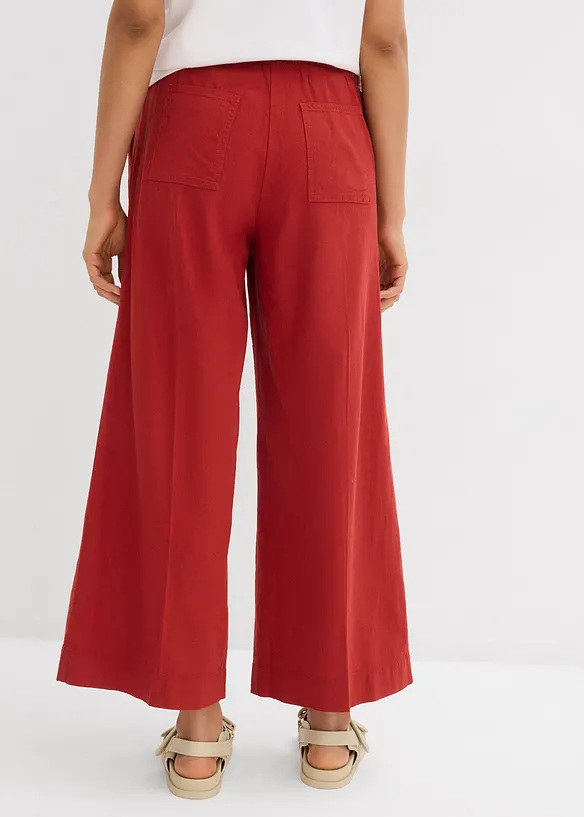 Culotte mit elastischem Bund aus Viskose-Mix in rot von hinten - bonprix Culotte mit elastischem Bund aus Viskose-Mix in rot von hinten - bonprix