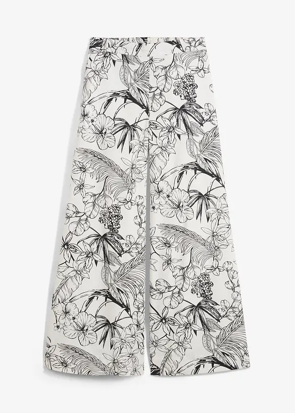 Marlenehose aus reiner Baumwolle in weiß von vorne - bonprix