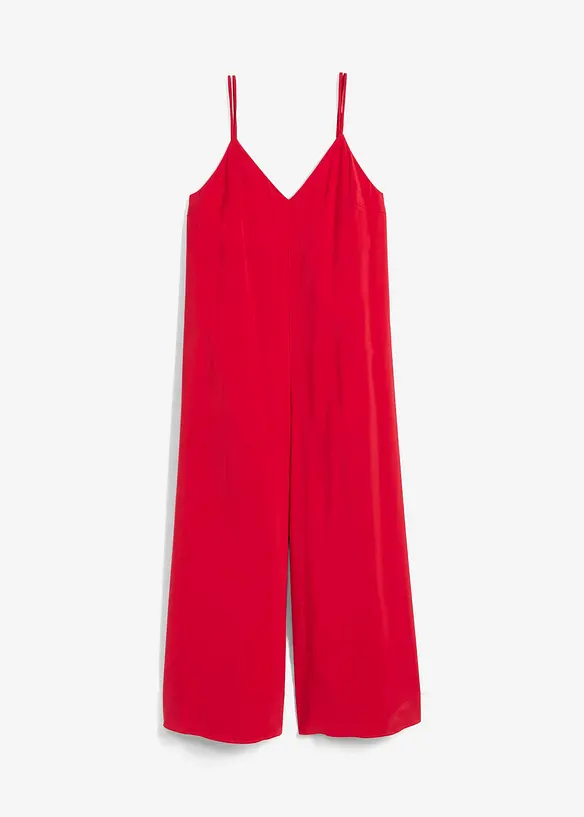 Jumpsuit mit verstellbaren Trägern aus Viskose-Mix in rot von vorne - bonprix