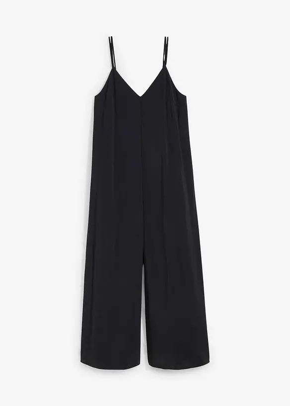 Jumpsuit mit verstellbaren Trägern aus Viskose-Mix in schwarz von vorne - bonprix Jumpsuit mit verstellbaren Trägern aus Viskose-Mix in schwarz von vorne - bonprix