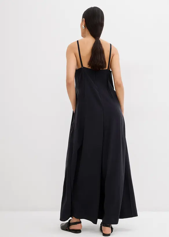 Jumpsuit mit verstellbaren Trägern aus Viskose-Mix in schwarz von hinten (Totalaufnahme) - bonprix Jumpsuit mit verstellbaren Trägern aus Viskose-Mix in schwarz von hinten (Totalaufnahme) - bonprix