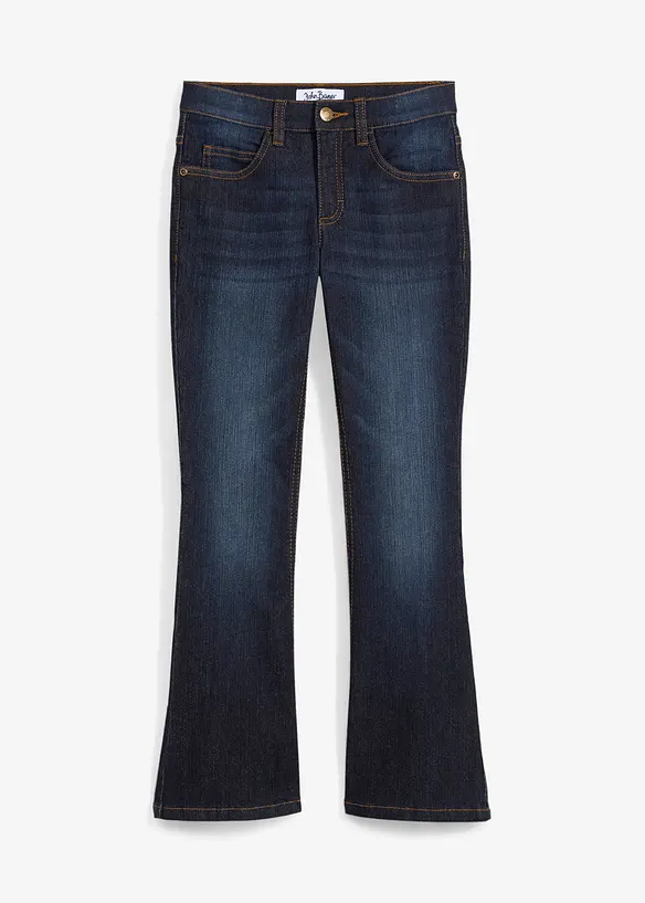 Flared-Jeans Mid Waist in blau von vorne - bonprix