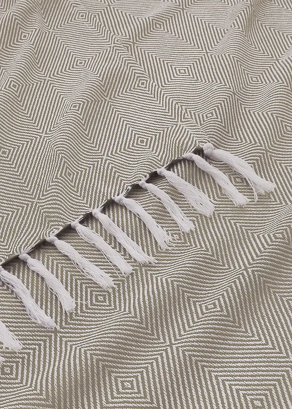 Überwurf mit Fransen in beige (Detailaufnahme) - bonprix