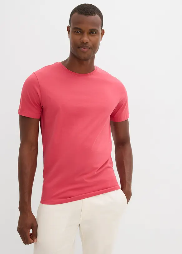 T-Shirt (5er Pack) in rot von vorne (im Anschnitt) - bonprix